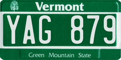 VT license plate YAG879