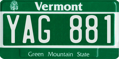 VT license plate YAG881