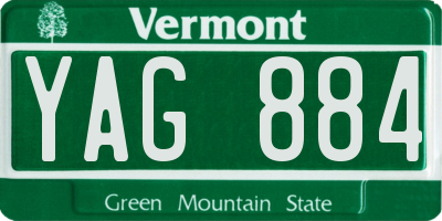 VT license plate YAG884