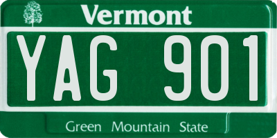 VT license plate YAG901