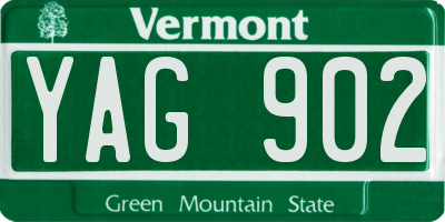 VT license plate YAG902