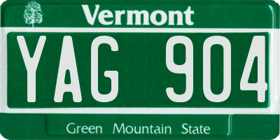 VT license plate YAG904