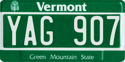 VT license plate YAG907