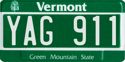 VT license plate YAG911