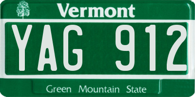 VT license plate YAG912