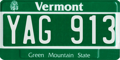 VT license plate YAG913