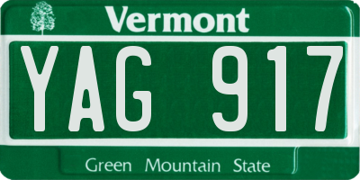VT license plate YAG917