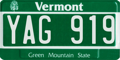 VT license plate YAG919