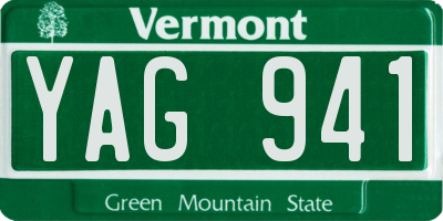 VT license plate YAG941