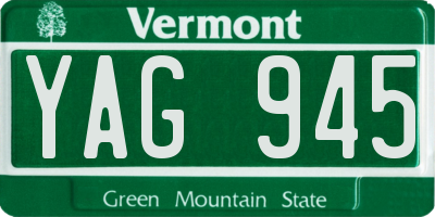 VT license plate YAG945
