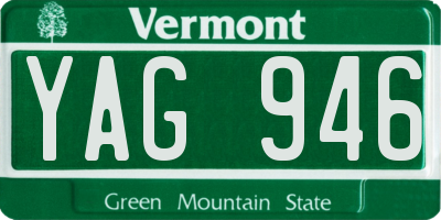 VT license plate YAG946