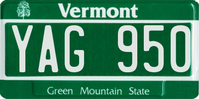 VT license plate YAG950