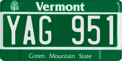 VT license plate YAG951