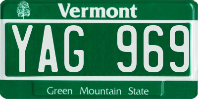 VT license plate YAG969
