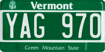 VT license plate YAG970