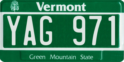 VT license plate YAG971