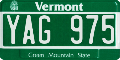 VT license plate YAG975