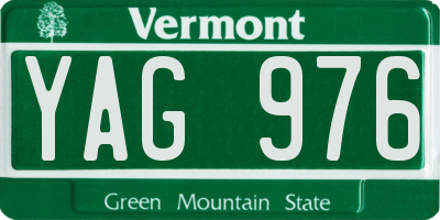 VT license plate YAG976