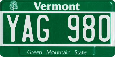 VT license plate YAG980
