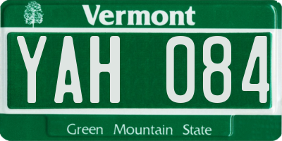 VT license plate YAH084