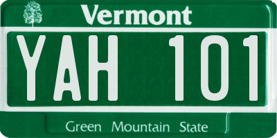 VT license plate YAH101
