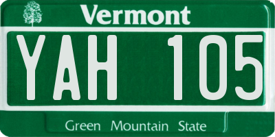 VT license plate YAH105