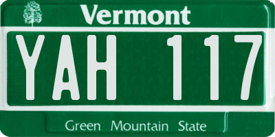 VT license plate YAH117