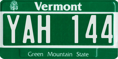 VT license plate YAH144