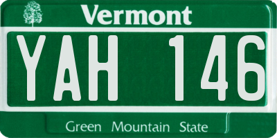 VT license plate YAH146