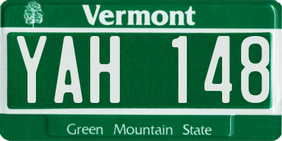 VT license plate YAH148