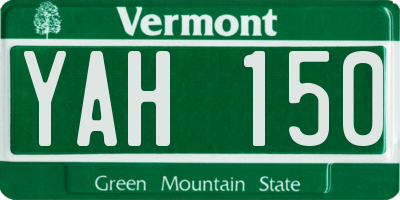 VT license plate YAH150