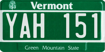 VT license plate YAH151