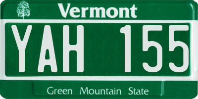 VT license plate YAH155