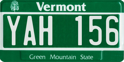 VT license plate YAH156
