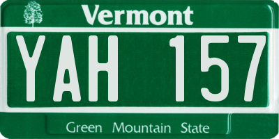 VT license plate YAH157
