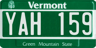 VT license plate YAH159