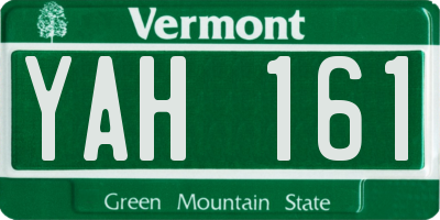 VT license plate YAH161