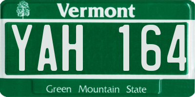VT license plate YAH164