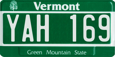 VT license plate YAH169