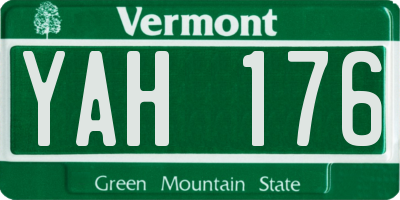 VT license plate YAH176