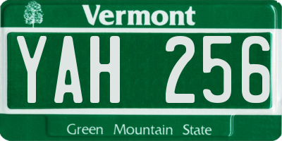 VT license plate YAH256