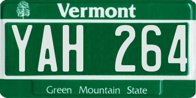 VT license plate YAH264