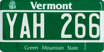 VT license plate YAH266