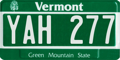 VT license plate YAH277
