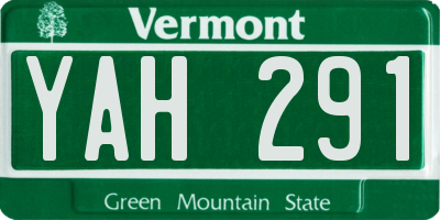VT license plate YAH291