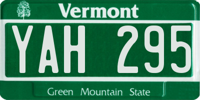 VT license plate YAH295