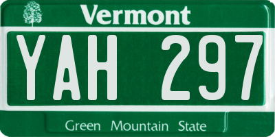 VT license plate YAH297