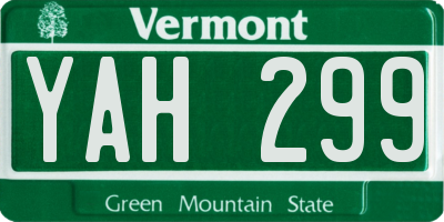 VT license plate YAH299