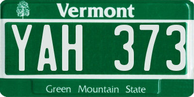 VT license plate YAH373