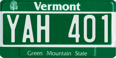 VT license plate YAH401